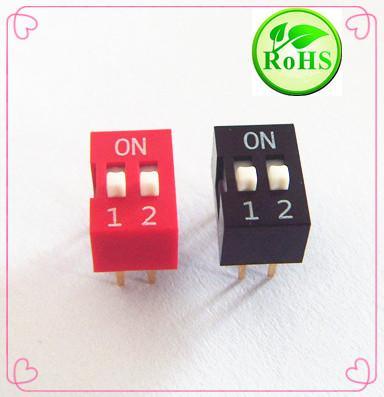 DIP SWITCH 汇坚DIP拨码开2PIN/拨动开关/DIP SWITCH